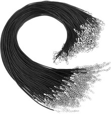 10 Ciré Collier Cordon avec Fermoir Noir Collier Cordon pour Collier Bracelet 
