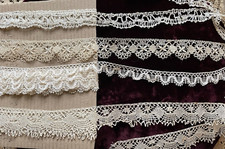 4 longueurs de DENTELLE ANCIENNE AUX FUSEAUX - 4 modèles différents