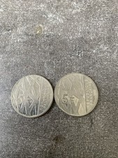 2 Anciennes Pièces Monnaie 5 F Francs Anniversaire Pierre Mendès France 1992