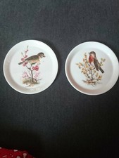 2 Sous Verre Porcelaine Oiseau