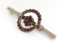 Antique de Bohème Grenades,Argent + Tombak Broche,Floral Fleurs Étoile Couronne