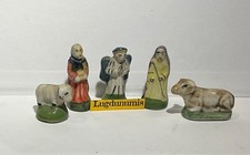 Lot de 5 Fèves de crèche divers personnages bœuf er mouton