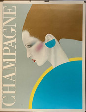 Razzia Champagne 1984 Affiche Originale Alcool Mode Femme