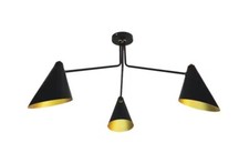 Lampe lustre noire avec 3
