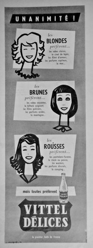 Publicité 1958 vittel - publicitÉ,