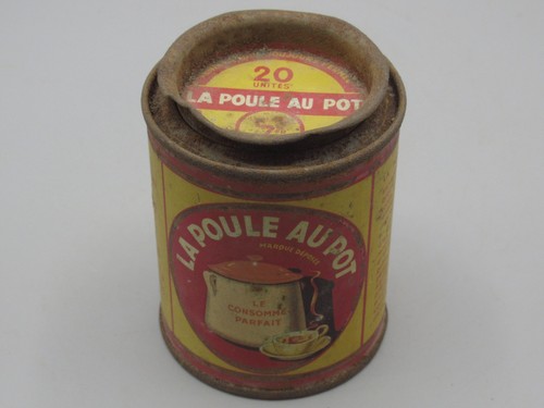 Boîte métal ronde poule - métal,