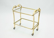 Desserte roulante fer doré