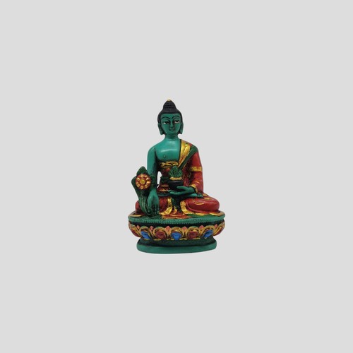 Painted medicine buddha statue - buddha,