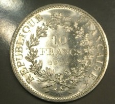 10 FRANCS ARGENT TYPE HERCULE  1972 FDC  RARE  petit tirage 