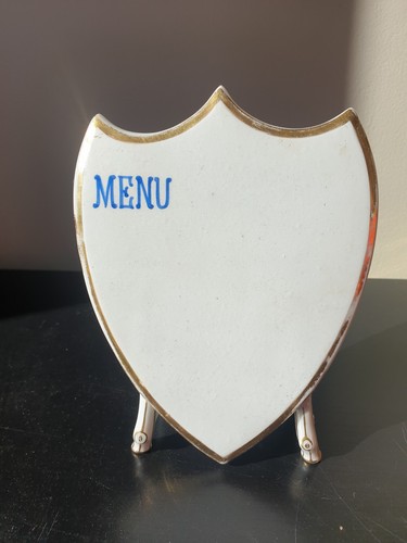 Ancien porte menu faïence - menu, en