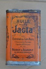 Bidon Huile Noire Marque Jacta  Mécanique Garage Atelier Entretien Cuirs