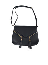 Sac à Main - Femme - Fabriqué en France - Cuir - Franges - Marine - 30 x 21 cm