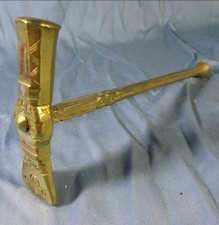 Marteau à sucre Touareg en bronze motifs gravés & incrustations  argent & cuivre