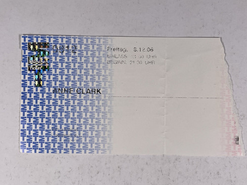 Anne clark concert ticket - clark,