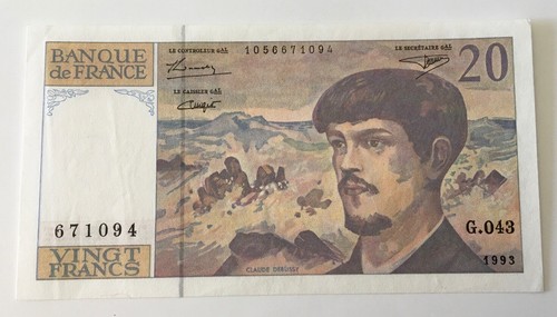 Billet francs debussy 1993 - 20,