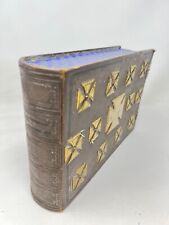 Boite Trompe L'oeil Livre & Croix Papier peint Antique Box 19 th