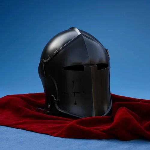 Casque barbuta noir armure - casque,