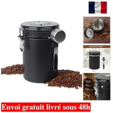 Boîte à Café en Acier Inoxydable 1,8 L - Hermétique avec Valve Unidirectionnelle