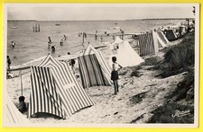 cpsm 17 - ILE d'OLÉRON St TROJAN (Charente Maritime) La PLAGE Baigneurs Tentes