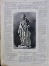 1871 MUSIQUE VIOLONCELLE CONTREBASSE STATUE SERVAIS 1 JOURNAL ANCIEN