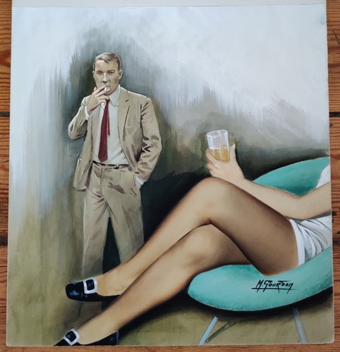 Rare gouache originale michel - rare,
