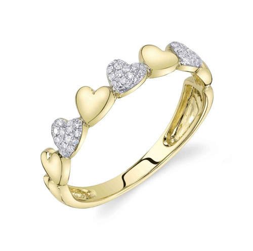 14k jaune diamant coeur - 14k,
