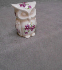 CHOUETTE Pot  à MOUTARDE  en faience  motif violettes charmant