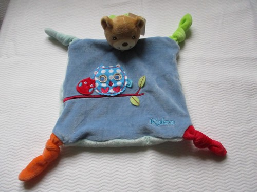 Doudou plat ours kaloo bleu - doudou,