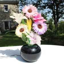 Lampe à grosses fleurs à fibre optique vintage