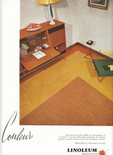 Publicité ancienne linoléum 1955 issue de magazine