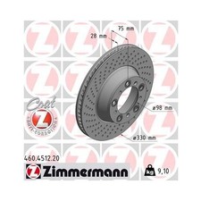 1x Disque de frein ZIMMERMANN 460.4512.20 convient pour PORSCHE