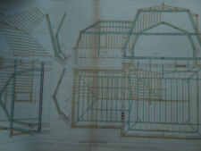 Estampe Ancienne Serrurerie.  Charpente Mixte.Pavillon Mansard Art Nouveau PS90