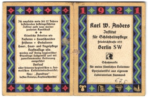 Calendrier 1921 publicité - calendrier, 1921,
