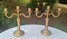 PAIRE DE CHANDELIERS EN BRONZE VINTAGE