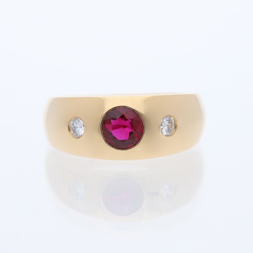 Bague gitane rubis brillant