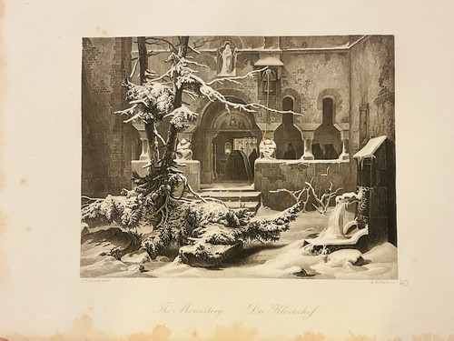 Monastère paysage hiver - monastère, d'hiver