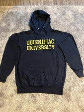 Sweat à capuche universitaire américain Quinnipiac University Bleu taille M