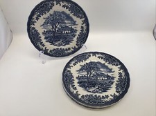 4 assiettes Dessert  bleu