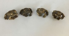 4 GRENOUILLES EN BRONZE/