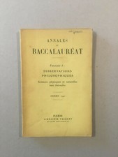 Annales du baccalauréat 1940 - BE