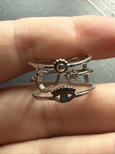 Ancienne Bague En Argent Massif 925 Jonc Alliance Anneaux Créateur moderne