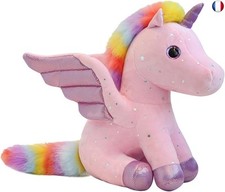 Mislaxy Licorne en Peluche Arc-en-Ciel Multicolore Ange Licorne Pégase Kawaii 