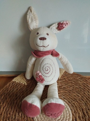 Peluche doudou lapin blanc