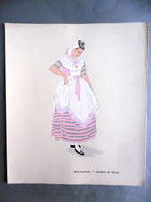 BOURGOGNE Environs de MACON planche POCHOIR / Aline KEIM costume régional 1930