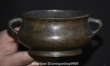 6 "Xuande marque Chine ancienne dynastie de cuivre 2 tiges encens poêle
