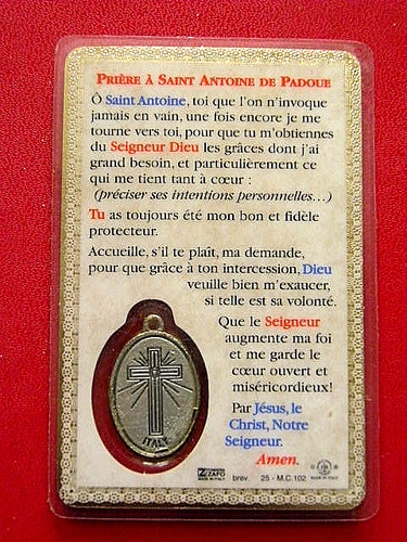 Carte priere avec medaille - priere,