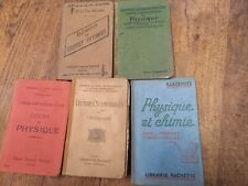 Lot  5 livres scolaire anciens  cours de physique chimie