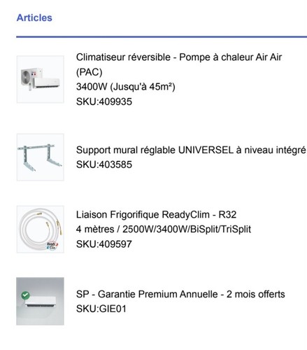 Pack climatiseur réversible - pack,