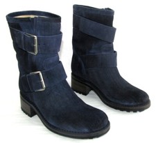 FREE LANCE Bottes GERONIMO 4 BUCKLE cuir daim BLEU nuit 37 EXCELLENT ETAT