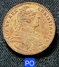 Louis XV -  Beau Jeton en Cuivre 30,5 mm - Etat De Bourgogne Par Duvivier 1743